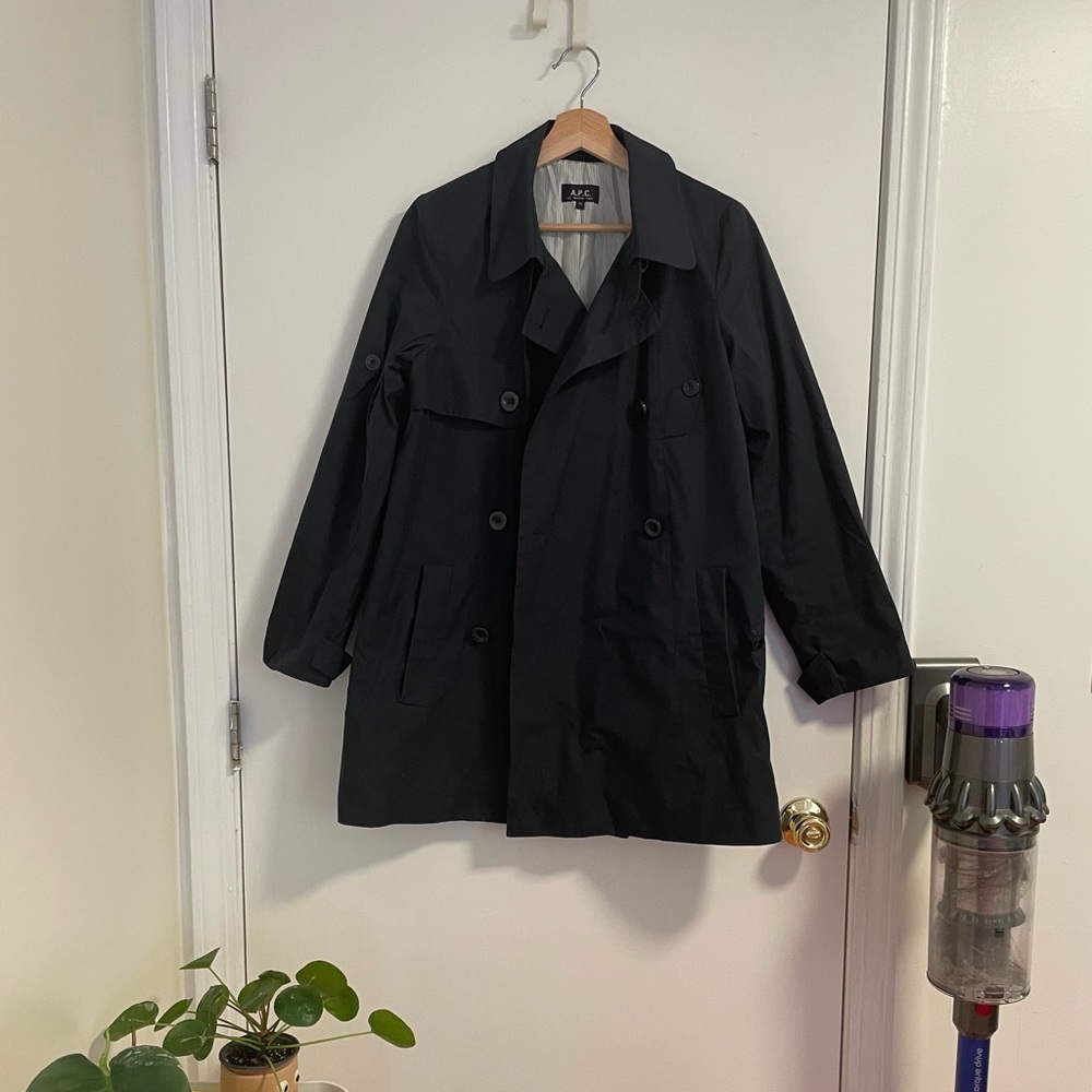 APC Navy Blue Trench Coat